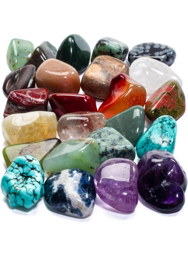 KALIFANO Bulk Tumbled Stones (1,000+ Carats) Random Assortment of Polished High Energy Reiki Crystals - Image 1